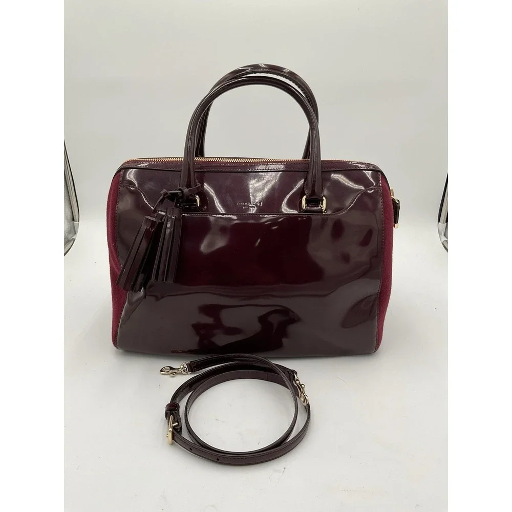 Coach Legacy Haley Satchel Tassel Wine Color Satchel Quiet Luxury Purse